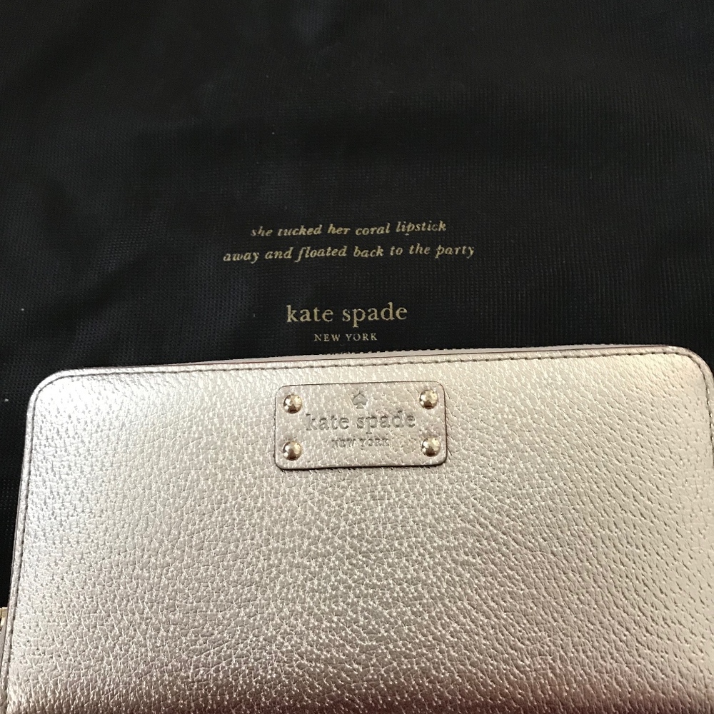 Kate Spade Gold Zip Around Wallet